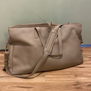 Cuyana Leather Triple Zipper Weekender Bag